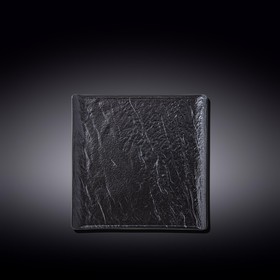 Тарелка квадратная Wilmax England Slate Stone, размер 17х17 см, цвет чёрный сланец