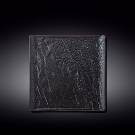 Тарелка квадратная Wilmax England Slate Stone, размер 21.5х21.5 см, цвет чёрный сланец