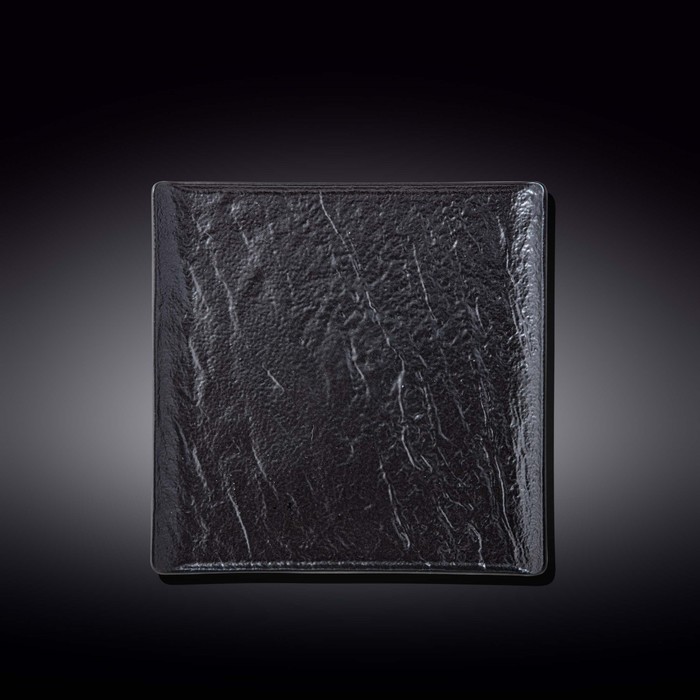 Тарелка квадратная Wilmax England Slate Stone, размер 21.5х21.5 см, цвет чёрный сланец