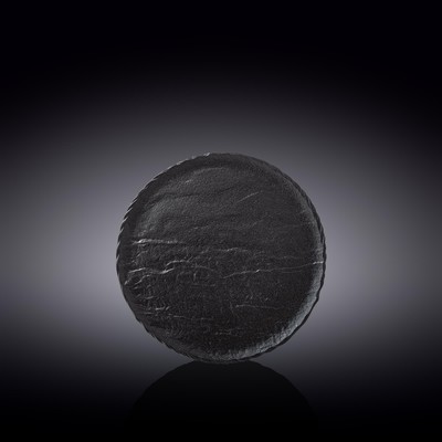 Тарелка круглая Wilmax England Slate Stone, d=18 см, цвет чёрный сланец