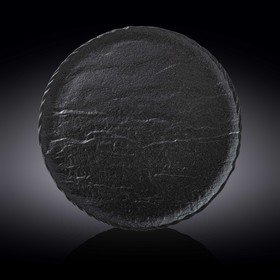 Тарелка круглая Wilmax England Slate Stone, d=33 см, цвет чёрный сланец