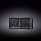 Блюдо прямоугольное Wilmax England Slate Stone, 2-х секционное, размер 27х13 см, цвет чёрный сланец - Фото 1