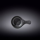 Форма для запекания круглая Wilmax England Slate Stone, с ручкой, 16х10 см, 160 мл, цвет чёрный сланец - фото 299748957