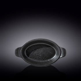 Форма для запекания овальная Wilmax England Sand Stone, с ручками, размер 28х16 см, 500 мл, цвет чёрный сланец