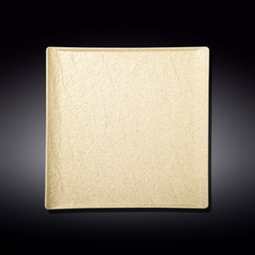 Тарелка квадратная Wilmax England Sand Stone, размер 27х27 см, цвет песочный