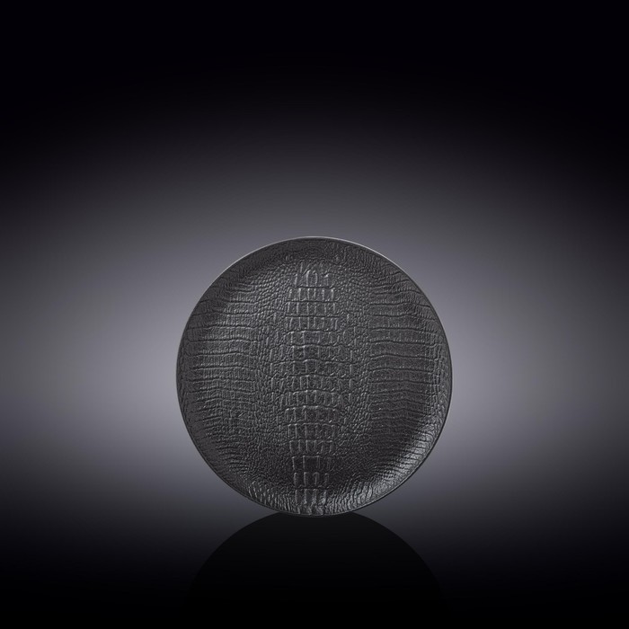 Тарелка круглая Wilmax England Croco, d=15.5 см, цвет чёрный