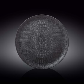 Тарелка круглая Wilmax England Croco, d=28 см, цвет чёрный