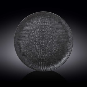 Тарелка круглая Wilmax England Croco, d=30.5 см, цвет чёрный