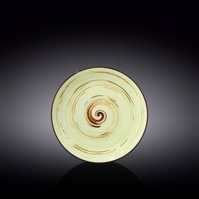 Тарелка круглая Wilmax England Spiral, d=18 см, цвет фисташковый
