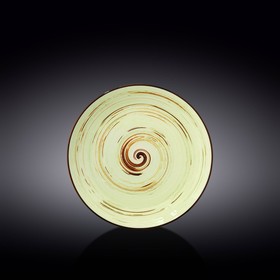 Тарелка круглая Wilmax England Spiral, d=20.5 см, цвет фисташковый