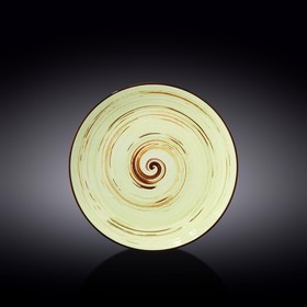 Тарелка круглая Wilmax England Spiral, d=23 см, цвет фисташковый