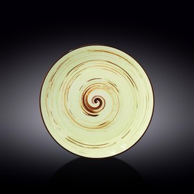 Тарелка круглая Wilmax England Spiral, d=25.5 см, цвет фисташковый