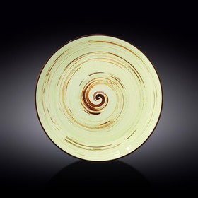 Тарелка круглая Wilmax England Spiral, d=28 см, цвет фисташковый