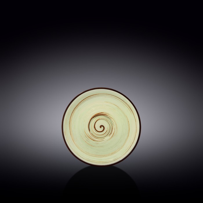 Блюдце Wilmax England Spiral, d=12 см, цвет фисташковый - Фото 1
