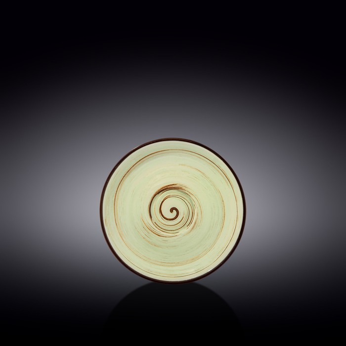 Блюдце Wilmax England Spiral, d=14 см, цвет фисташковый - Фото 1