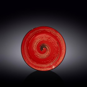 Тарелка круглая Wilmax England Spiral, d=20.5 см, цвет красный