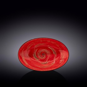 Блюдо овальное Wilmax England Spiral, размер 25х16.5х6 см, цвет красный