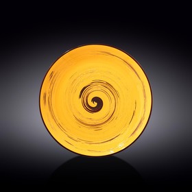 Тарелка круглая Wilmax England Spiral, d=25.5 см, цвет жёлтый