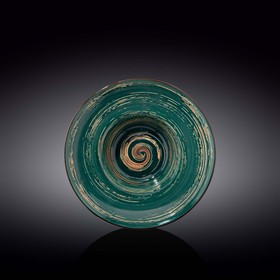 Тарелка глубокая Wilmax England Spiral, d=22.5 см, 1.1 л, цвет зелёный