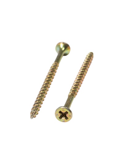 Саморез по дереву 3.9×64(65) мм, крупная резьба, желтый цинк, в упаковке 10 кг