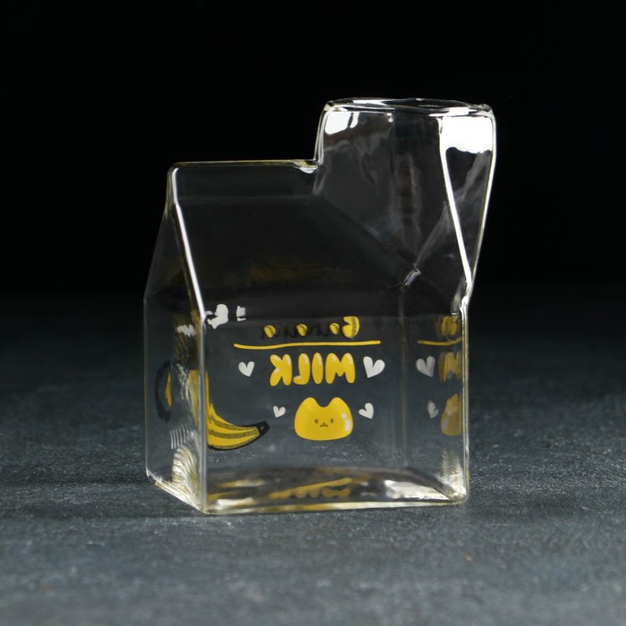 Молочник стеклянный «Пакет», 400 мл, 7×9×9,5 см - фото 1904777590