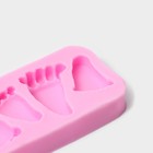 Молд Доляна «Следы», силикон, 9×4,7×1,3 см, цвет розовый - Фото 4