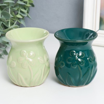 Аромалампа для эфирных масел «Незабудки», керамика, 8×7×7 см, МИКС