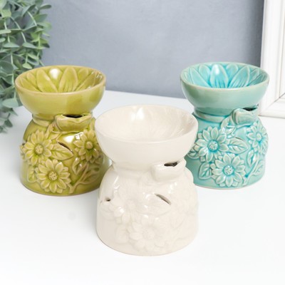 Аромалампа для эфирных масел «Подсолнухи в поле», керамика, 9.8×9.8×11 см, МИКС