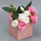 Коробка для цветов с PVC крышкой «Мамочке», 12 × 12 × 12 см - фото 10397167