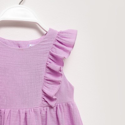 Платье для девочки с рюшами KAFTAN «Муслин», лиловое, размер 26 (80-86 см)