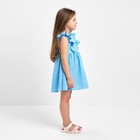 Платье детское с рюшей KAFTAN "Муслин", р.32 (110-116 см) голубой - Фото 4