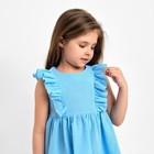 Платье детское с рюшей KAFTAN «Муслин», размер 34 (122-128 см), голубое 9571635 - фото 14173345