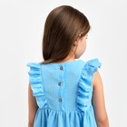 Платье детское с рюшей KAFTAN «Муслин», размер 34 (122-128 см), голубое 9571635 - фото 14173349