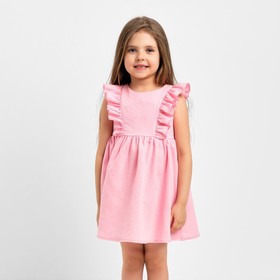Платье детское с рюшей KAFTAN "Муслин", р.28 (86-92 см) розовый
