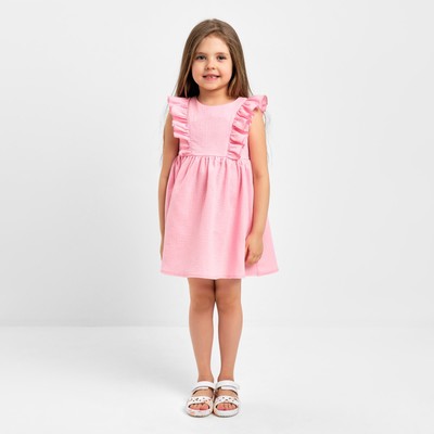 Платье детское с рюшей KAFTAN "Муслин", р.30 (98-104 см) розовый