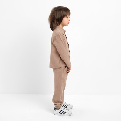 Костюм (рубашка и брюки) для мальчика KAFTAN «Муслин», бежевый, размер 30 (98-104 см)