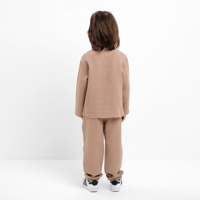 Костюм (рубашка и брюки) для мальчика KAFTAN «Муслин», бежевый, размер 30 (98-104 см)