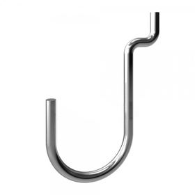 Крючок загнутый с зацепом на перфорированную ДСП панель, d=4 мм, 6?2?3.6 см, цвет хром (комплект 10 шт)