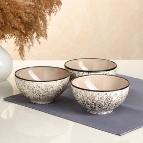 Набор посуды "Салатный", керамика, серый, 3 шт:700 мл, 1 сорт, Иран