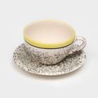 Чайная пара керамическая "Персия", 200 мл, жёлтая, 2 предмета, 1 сорт, Иран - Фото 3