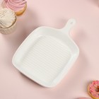 Тарелка "Сковорода", керамика, белая, 21х15 см, Иран - фото 25619333