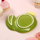 Тарелка керамическая "Кактус", зелёная, 1 сорт, Иран - фото 4376359
