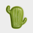 Тарелка керамическая "Кактус", 20х18 см, зелёная, 1 сорт, Иран - фото 24385249