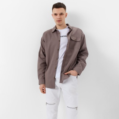 Рубашка мужская MIST oversize размер 48, серая