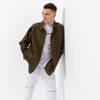 Рубашка мужская MIST oversize размер 48, хаки - Фото 6