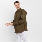 Рубашка мужская MIST oversize размер 52, хаки - Фото 5