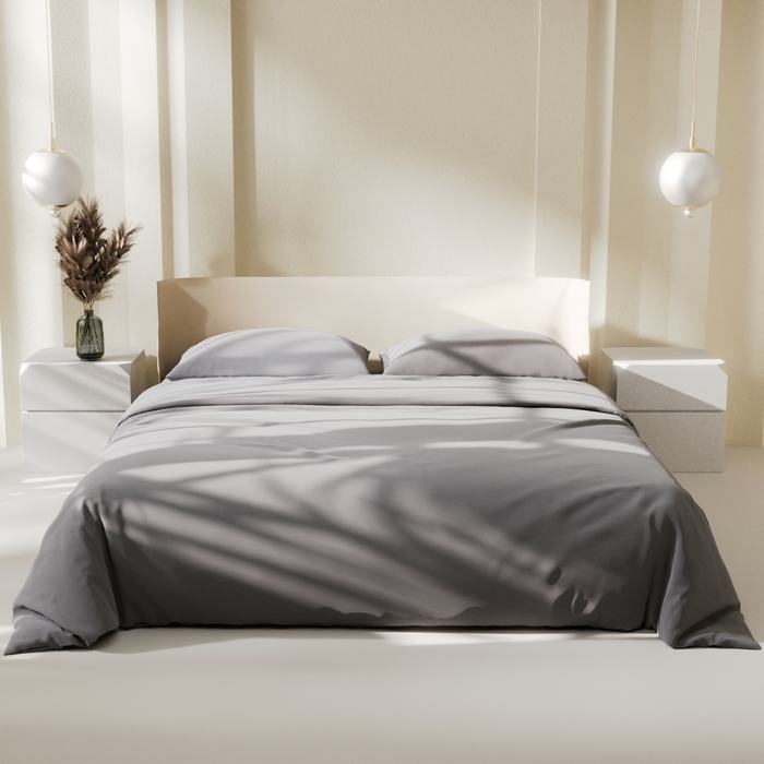 Постельное бельё LoveLife 2 сп "Gray mist" 180х215 см, 200х225 см, 50х70±3 см-2 шт, микрофибра 85 гр - Фото 1