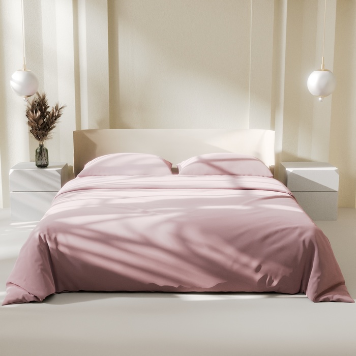 Постельное бельё LoveLife евро "Almond flower" 200х215 см, 225х240 см, 50х70± 3 см-2 шт, микрофибра 85 гр - Фото 1