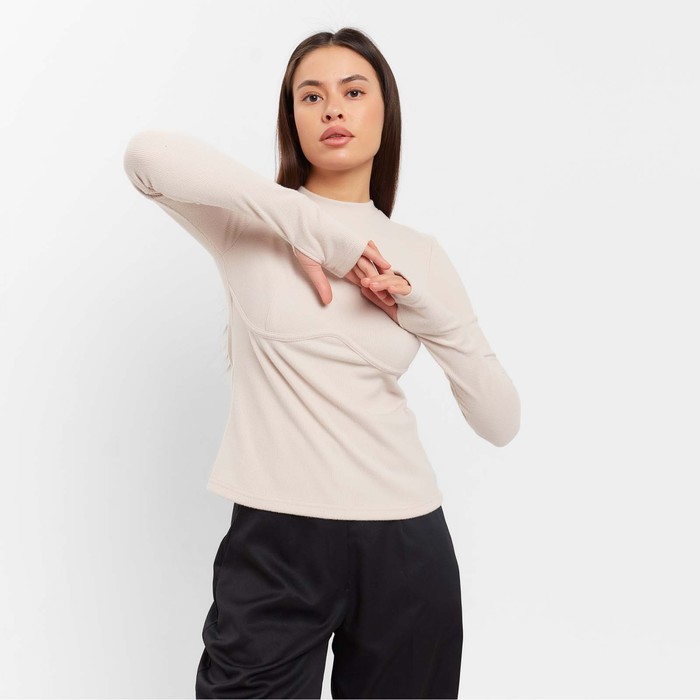 Джемпер с декоративным швом женский MIST р. 48, цвет молочный 62037