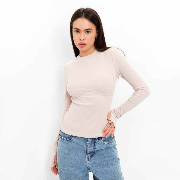 Джемпер с декоративным швом женский MIST р. 48, цвет молочный 62037